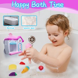 AugToy - Juguetes de baño para niños pequeños de 3 a 5 años, juguetes de baño de espuma de helado para niños de 4 a 8 años, juego de pasteles de burbujas para niños de 3 a 4 a 5 años, idea de regalo