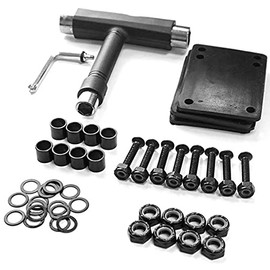 Teppich Skate T-Type Tools Skateboard Riser Shock Pads,Shockpads Hardware Screws,Axle Washers/Nuts/Spacers Skateboard Hardware