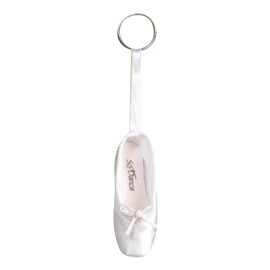 Ballet Shoe Keyring with Key Ring White, White