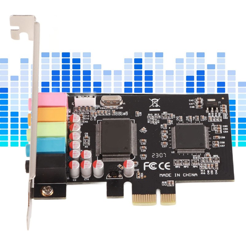 PCIe Sound Card,6 Channels Stereo Desktop Audio Signal Conversion Hardware,CMI8738