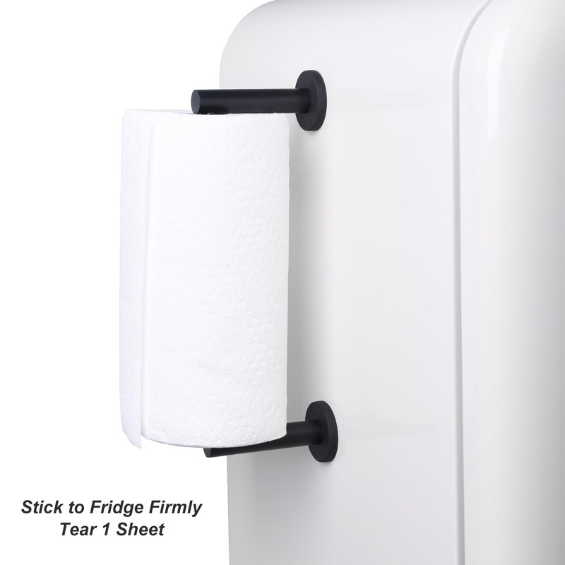 Magnetic Paper Towel Holder for Fridge, Adjustable Stainless Steel Rod,