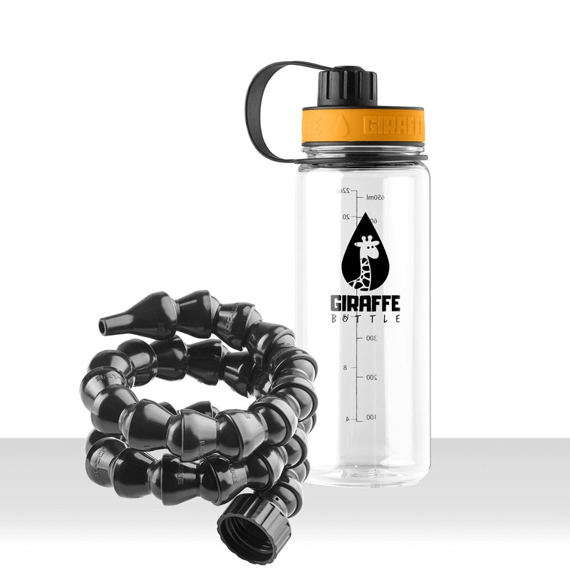 Giraffe Bottle Tower Hands Free Drinking System, Clear Tritan Bottle