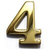 2" Solid Brass Mailbox Number #4 / Better Box Mailboxes Two Inch Tall Numbers with 3M Peel and Stick Auto Grade Adhesive - Clear Coat Sealed Weatherproof BN4