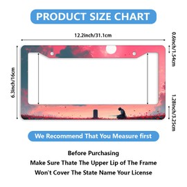 2PCS Armored Knight License Plate Frame Tombstone Red Flowers Anime Romance Car Front License Plate Personalise License Plate Frames Metal Car Plates Tag Funny Decor Men Women 12.3" x 6.3"