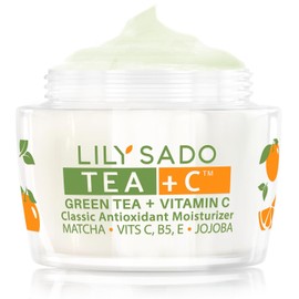 LILY SADO TEA+C Té verde y vitamina C hidratante facial, crema facial natural orgánica vegana, la mejor loción hidratante antioxidante, antiarrugas, suaviza, hidrata, reafirma y tonifica para una piel deliciosa y radiante. Para mujeres y hombres