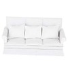 Dilwe 1:12 Dollhouse Sofa, Wooden Dollhouse Couch with Three Cushions,