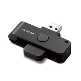 Elecom MR-ICD102BK IC Card Reader, Contact Type, Compatible with Windows Mac, My Number Card/e-Tax Confirmation Declaration/eLTAX Compatible, Compact, Direct Insertion Type, Black
