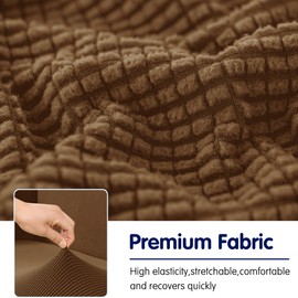 SUBRTEX Stretch Couch Cushion Covers Soft Sofa Seat Slipcover for 1-2-3 Seaters Replacement with Elastic Bottom(Coffee, 2 Packs)