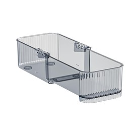 IEEDFJKK Acrylic Expandable Drawer Organizer, Trash Can Set - Multi-Purpose Drawer Organizer for Kitchen, Bathroom, Desk, Cosmetics, Cutlery (small size)