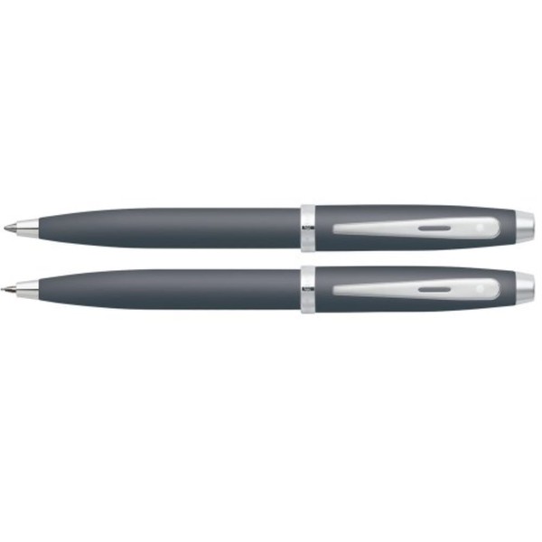 Sheaffer 100 Matte Gray / Nickel Trim Ballpoint & Pencil Set