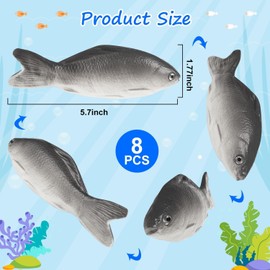SYOZPXY 8Pcs Fake Fish, Realistic Toy Fish, Toys for Family Parties, Props for Kitchen Photography