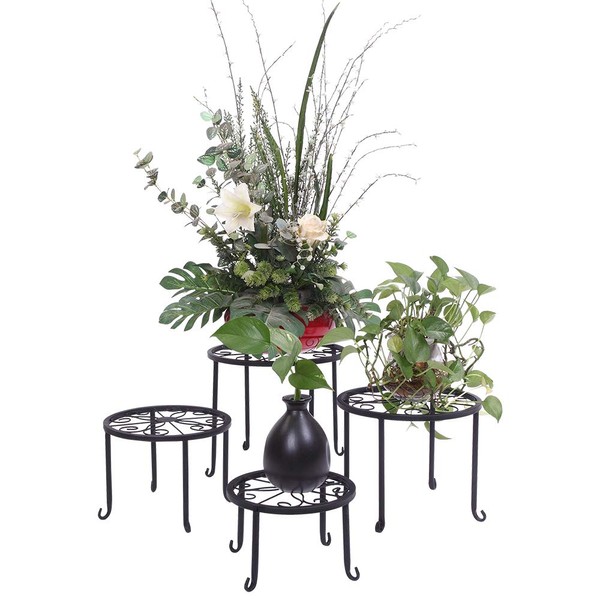 Henf Garden & Home 4pcs Metal Potted Plant Stand Rustproof
