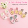 4Pairs Baby Girls Socks Cartoon Non-Slip Low Cut Ankle Socks