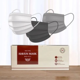 헤이븐 국산 덴탈 마스크 50매, 블랙 화이트 그레이 성인 어린이 일회용 Haven Domestic Dental Masks 50pcs, Black White Gray for Adults and Children Disposable
