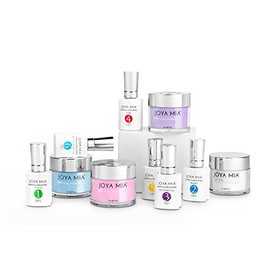 Joya Mia Complete Nail Dipping Powder Starter Kit with Powders, Top, Base, Vitamin Oil, and Brush Save (Purple, blue, Pink) (DPSK-15)