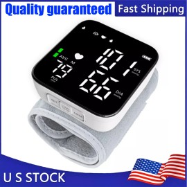 Digital Wrist Blood Pressure Monitor Automatic Cuff with LED Display  Heart Rate