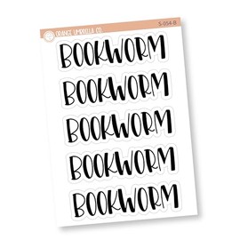 Bookworm Header Stickers, Dashboard Pages, Dash Board Notes, Goal Setting Planner Stickers (S-054-B)