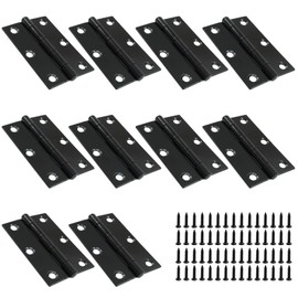 Cjueiom 10 Pcs 3 Inch Black Door Hinges Heavy Duty, Butt Hinges with 60 Screws, Hardware Hinges for Doors, Windows, Closet, Drawer, Boxes
