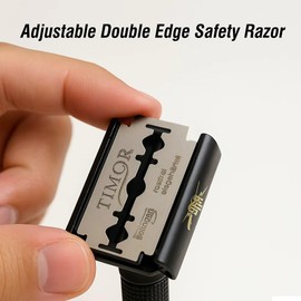 Full Brass Adjustable Safety Razor for Men | Butterfly Open & Long Handle | with 10 German Solingen Blades