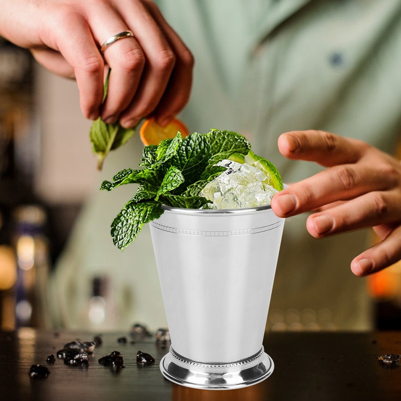 Silvery Mint Mojito Cup Stainless Steel Cocktail Mug Mixed Drinks