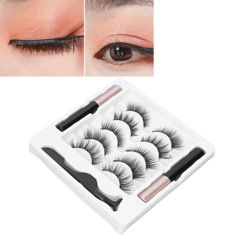 5 Pairs Magnetic Eyeliner Eyelash Kit Easy to Apply Natural
