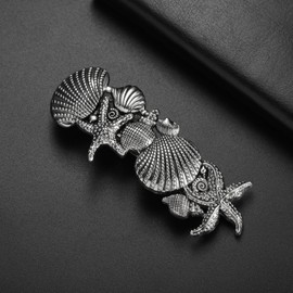 One Piece Retro Seashell Hair Clips Fashion Vintage Starfish Barrettes Cute Shell Pearl Hair Accessories for Women Grils Hair Accessories