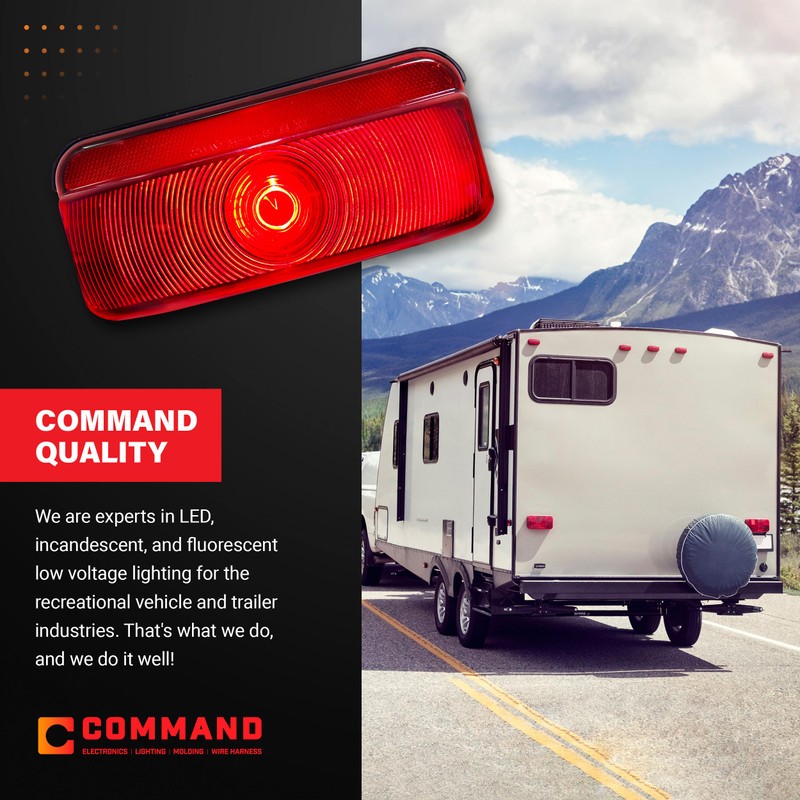Command Electronics OEM 12V Incandescent RV & Trailer Tail Light