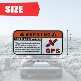 3PCS 1.6 x 3.2 Inch Warning GPS Alarm System Car Stickers, Automotive Decals, Self Adhesive Car Warning Stickers, Vinyl Car Window S tickers Car Exterior Accessories Universal for SUV Van
