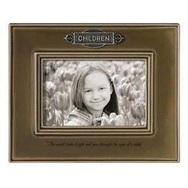 Grasslands Road Everything's Relative Suede Brown Ceramic Glaze Children Frame, Holds a 4 by 6-Inch Photo
