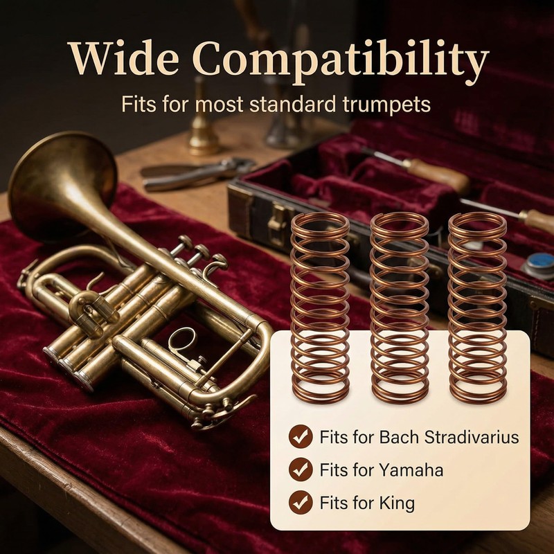 3 Pack Valve Piston Spring Compatible with Bach Stradivarius Strad