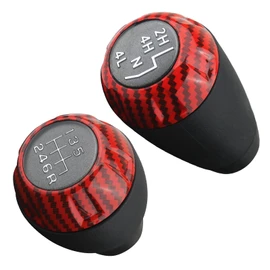 APPERFiT Shift Shifter Knob Set (Red Carbon Fiber) for Manual Transmission & 4x4 Transfer Case Compatible with Jeep Wrangler JK 2011 2012 2013 2014 2015 2016 2017 2018