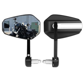 Motorcycle Bar End Mirrors - Long Stem 7/8" Handlebars Motorcycle Mirrors Compatible with Honda Rebel 500,CB650R,Vulcan S,Z900, V Star 650,MT-07,MT-09,Road King, Street Glide