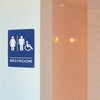 6" x 9" Blue ADA Bathroom Sign with Double Sided