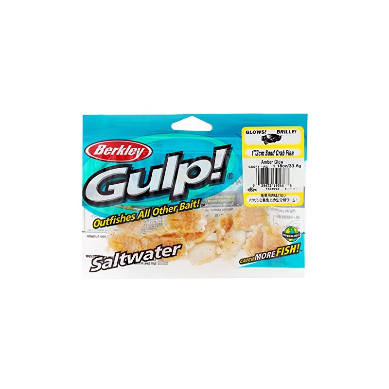 Berkley Gulp! Sand Crab Flea, Amber Glow, 1in