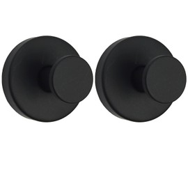 YINBEILIXU Suction Cup Hooks for Bathroom, Shower Towel Holders, No Damage Wall Mounting,Suction Cup Hooks for Shower, Stainless Steel Hook for Glass Door, Wall, Mirror, 2Packs (Black)