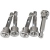 Teursa 5pcs Set Magnetic Positioning Screwdriver Bits Drywall Screw Setter