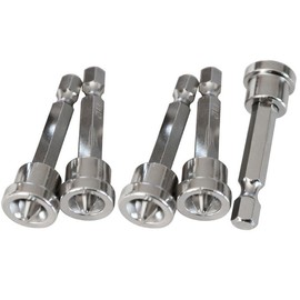 Teursa 5pcs Set Magnetic Positioning Screwdriver Bits Drywall Screw Setter PH2 Bits for Plasterboard Screw Hex Shank Positioning Bit Batch Head:_5pcs 50mm