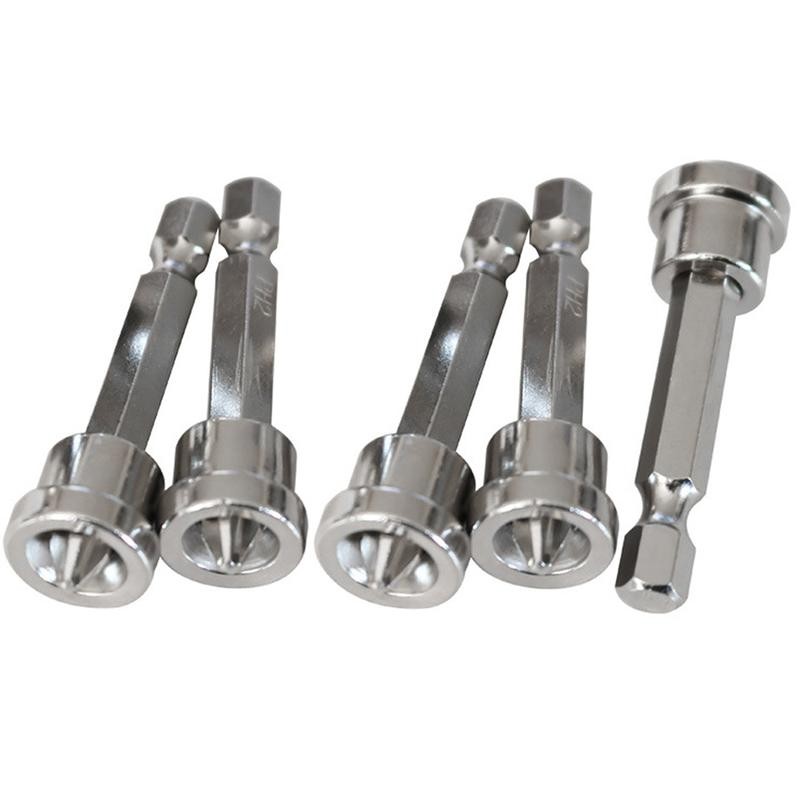 Teursa 5pcs Set Magnetic Positioning Screwdriver Bits Drywall Screw Setter