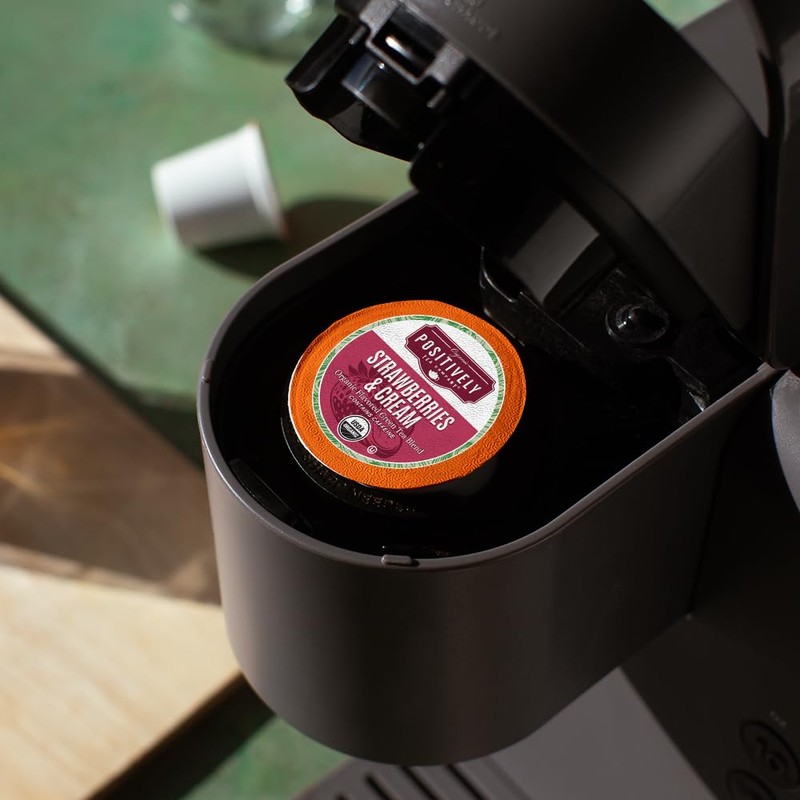 Organic Positively Tea Company, Strawberries and Cream Green Tea, K-Cup