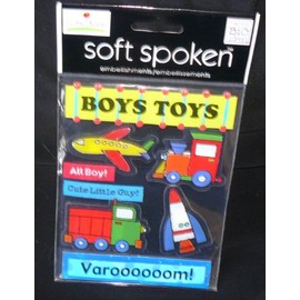 Me & My Big Ideas Soft Spoken Themed Embellishments, Ellen Krans Boys Toys