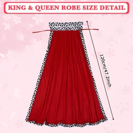 Laumoi 2 Pcs King Robe Red Cape Costume for Adults Evil Queen Robe Medieval Prince Royal Cape for Women Men Stage Performance Cosplay Party Accessories