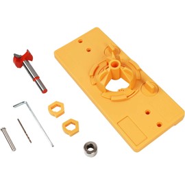 WISH HALLY WOOD,35mm Concealed Hinge Jig Boring Hole Drill Guide Cutter Bit Set Door Boring Hole Template and Bit for Cabinet Door Installation for Tool Carpenter.(Yellow)