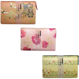 Kamiiso Japanese Washi Kaishi Kimono Beauty Kaishi with Case, 3 Piece Set (Crane, Rose, Strawberry) Set, 20 Sheets x 3