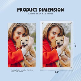 Acrylic Car Sun Visor Picture Holder, Powerful Magnetic Photographs Frame with Strong Clips for Cars , Universal Car Accessories for Visor Organizer & Dashboard Decorate with Personality (Transparent, 2.4 x 3.5)