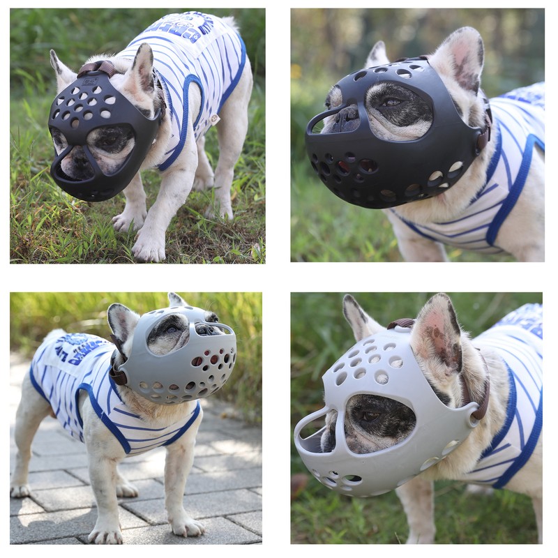 Dog Muzzle for Short Snout Dogs Breathable Holes Prevent Biting