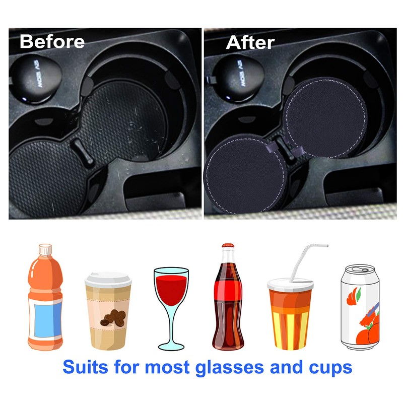 Car Cup Coaster, 2 PCS Non-Slip Car Cup Holder Coaster,