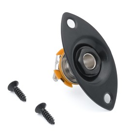 Xuxing 1/4" Oval Guitar Jack 6.35mm Output Input Plug Socket for Mono Electric Guitar (Black, Oval)