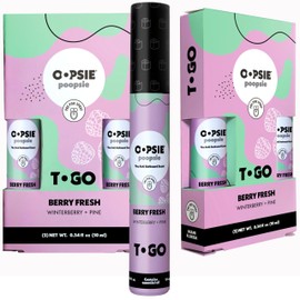 Oopsie Poopsie Pre Poo Toilet Spray - Set of 2 Two-Packs, Travel Size & Discreet In-Bowl Odor Eliminator & Toilet Freshener - 4 x 7ml Bottles, On the Go, Berry Fresh