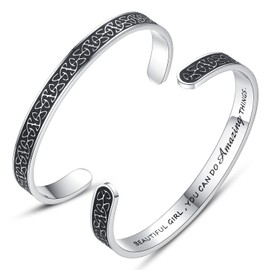 TONY & SANDY Girls Bracelets Gifts for Teen Girls 12 14 16 18 Teenage Gifts Ideas Small Cute Birthday Christmas Stocking Stuffers Motivational Friendship Jewelry Inspirational Cuff