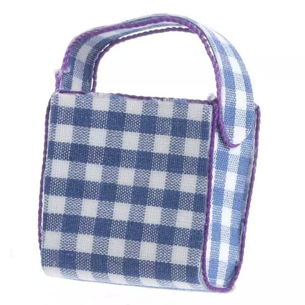Factory Direct Craft Miniature Gingham Checked Shopping Bag | 6